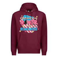 Burgundy Memorial Day honor and remember Premium Hoodie - FaDigitalArtStudio