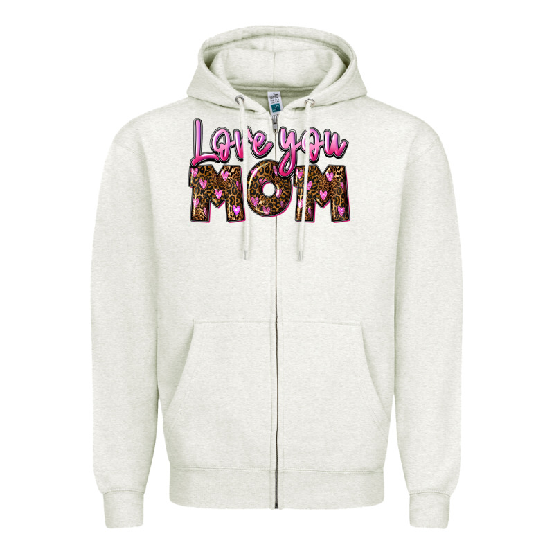 Love You Mom Mother's Day Zipper Hoodie by FaDigitalArtStudio | Teevron