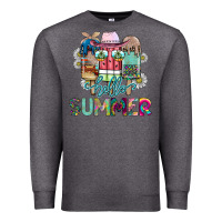 Charcoal Heather Hello Summer Premium Sweatshirt - CowhideDigitalArt