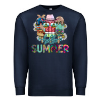 Navy Hello Summer Premium Sweatshirt - CowhideDigitalArt