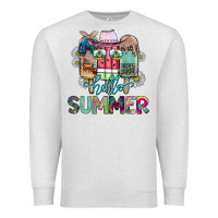Oatmeal Heather Hello Summer Premium Sweatshirt - CowhideDigitalArt