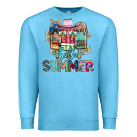 Ocean Blue Hello Summer Premium Sweatshirt - CowhideDigitalArt