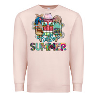 Pale Pink Hello Summer Premium Sweatshirt - CowhideDigitalArt