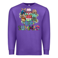 Purple Hello Summer Premium Sweatshirt - CowhideDigitalArt
