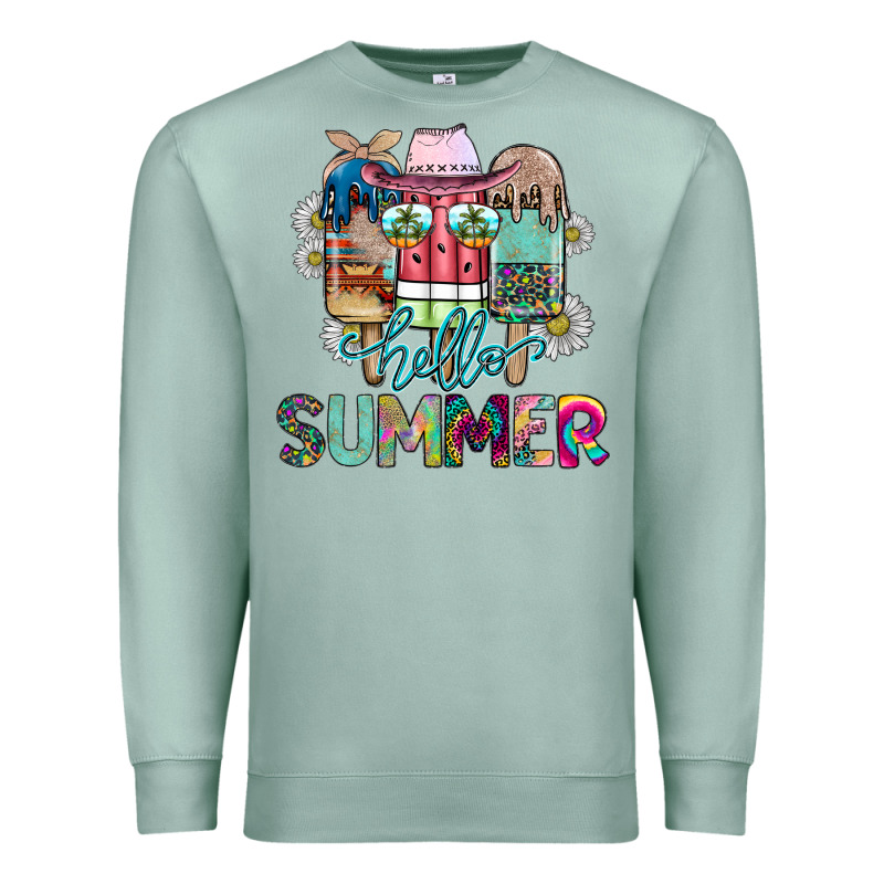 Hello Summer Premium Sweatshirt by CowhideDigitalArt | Teevron
