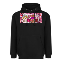 Black Valentine Coffee Heavyweight Hoodie - CowhideDigitalArt