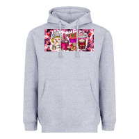 Heather Grey Valentine Coffee Heavyweight Hoodie - CowhideDigitalArt
