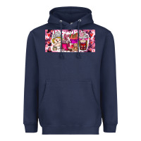 Navy Valentine Coffee Heavyweight Hoodie - CowhideDigitalArt