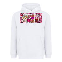 White Valentine Coffee Heavyweight Hoodie - CowhideDigitalArt
