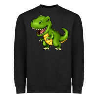 Black Cartoon T-Rex Heavyweight Sweatshirt - HowdyJamesFarm