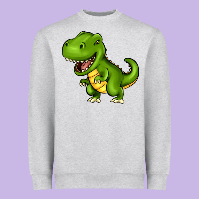 Cartoon T-rex Heavyweight Sweatshirt Designed By Howdyjamesfarm