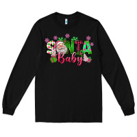 Black santa baby pink christmas Long Sleeve Tee - texasbilliewilder