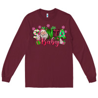 Burgundy santa baby pink christmas Long Sleeve Tee - texasbilliewilder