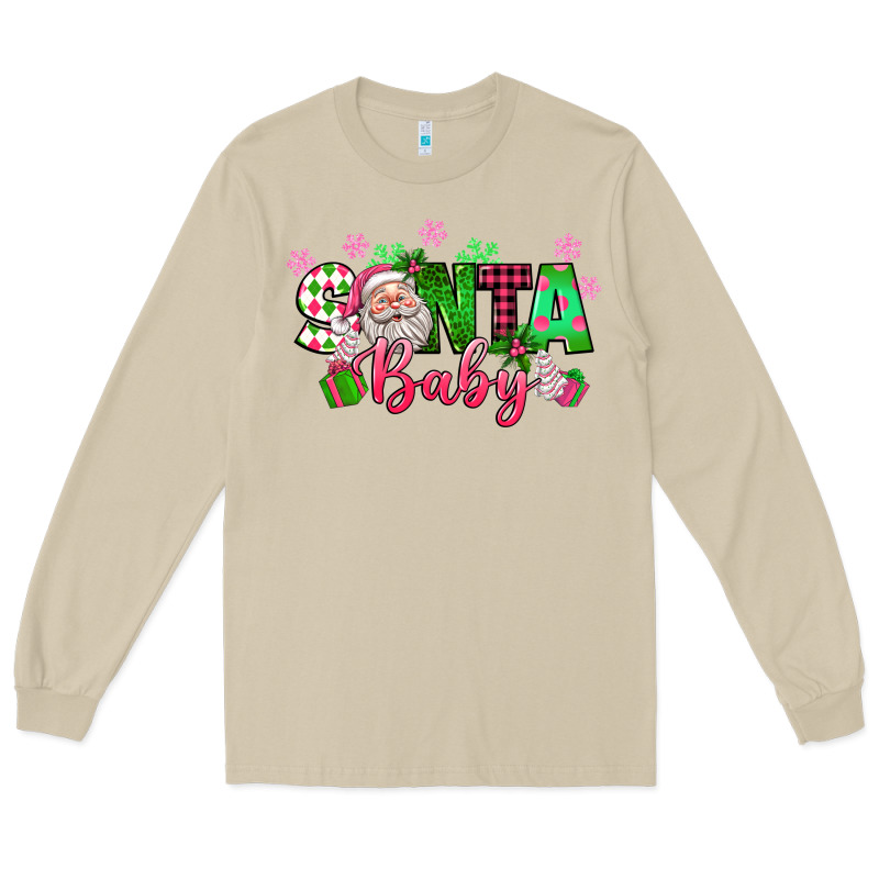 Santa Baby Pink Christmas Long Sleeve Tee by texasbilliewilder | Teevron