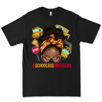 Black school bus driver life afro messy bun Premium Tee - NancyCooperArtShop