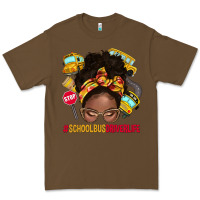 Cacao school bus driver life afro messy bun Premium Tee - NancyCooperArtShop