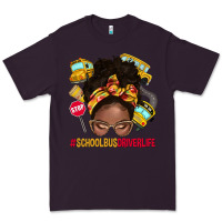 Plum school bus driver life afro messy bun Premium Tee - NancyCooperArtShop
