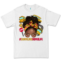 White school bus driver life afro messy bun Premium Tee - NancyCooperArtShop