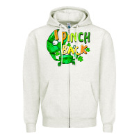 Oatmeal Heather I pinch back with crab st. patricks day Zipper Hoodie - FaDigitalArtStudio