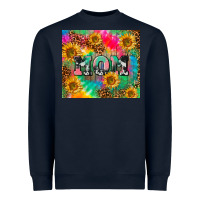 Navy Mom rainbow sunflower Heavyweight Sweatshirt - CowGirlArtShop