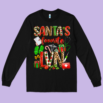 Santa's Favorite Lvn Long Sleeve Tee Designed By Texasbilliewilder