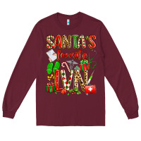 Burgundy santa's favorite lvn Long Sleeve Tee - texasbilliewilder