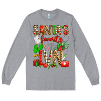 Heather Grey santa's favorite lvn Long Sleeve Tee - texasbilliewilder