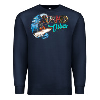 Navy Summer Vibes Premium Sweatshirt - CowhideDigitalArt