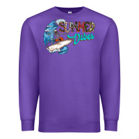 Purple Summer Vibes Premium Sweatshirt - CowhideDigitalArt