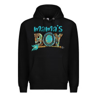 Black Mama's boy Mother's Day Premium Hoodie - FaDigitalArtStudio