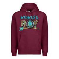 Burgundy Mama's boy Mother's Day Premium Hoodie - FaDigitalArtStudio
