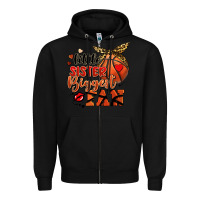 Black little sister biggest fan basketball Zipper Hoodie - FaDigitalArtStudio