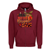 Burgundy little sister biggest fan basketball Zipper Hoodie - FaDigitalArtStudio