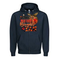 Navy little sister biggest fan basketball Zipper Hoodie - FaDigitalArtStudio