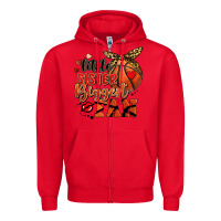 Red little sister biggest fan basketball Zipper Hoodie - FaDigitalArtStudio