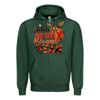 Sports Green little sister biggest fan basketball Zipper Hoodie - FaDigitalArtStudio