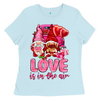 Baby Blue love is in the air with gnomies Ladies Tee - NancyCooperArtShop