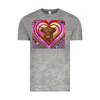 Cloud Rock highland cow valentine's day Vintage Tee - RanaPortraitStore
