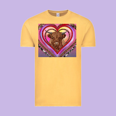 Highland Cow Valentine's Day Vintage Tee Designed By Ranaportraitstore