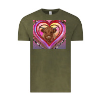 Vintage Olive highland cow valentine's day Vintage Tee - RanaPortraitStore
