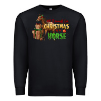 Black All I Want For Christmas Is A Horse Premium Sweatshirt - LillyAllenDesigns