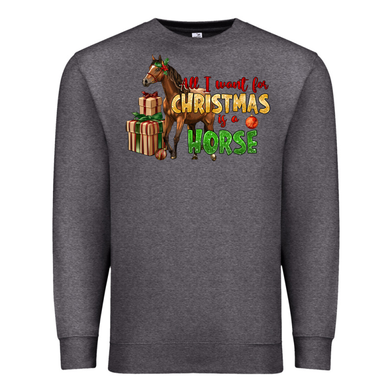 All I Want For Christmas Is A Horse Premium Sweatshirt by LillyAllenDesigns | Teevron