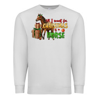 Dove Grey All I Want For Christmas Is A Horse Premium Sweatshirt - LillyAllenDesigns