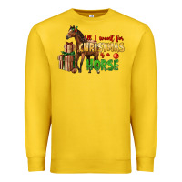 Lemon All I Want For Christmas Is A Horse Premium Sweatshirt - LillyAllenDesigns