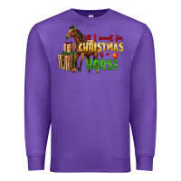 Purple All I Want For Christmas Is A Horse Premium Sweatshirt - LillyAllenDesigns