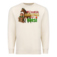Sandshell All I Want For Christmas Is A Horse Premium Sweatshirt - LillyAllenDesigns