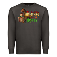 Smoke All I Want For Christmas Is A Horse Premium Sweatshirt - LillyAllenDesigns