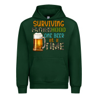 Forest Green surviving fatherhood one beer at a  time Urban Hoodie - Artiststas