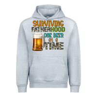 Heather Grey surviving fatherhood one beer at a  time Urban Hoodie - Artiststas