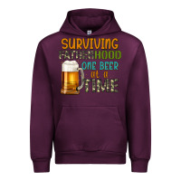 Mauve Wine surviving fatherhood one beer at a  time Urban Hoodie - Artiststas